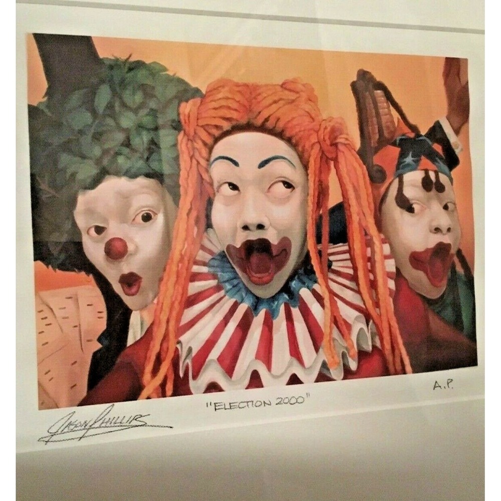 Jason Phillips‎ signed art print Election clowns 2000 - Picture 3 of 6